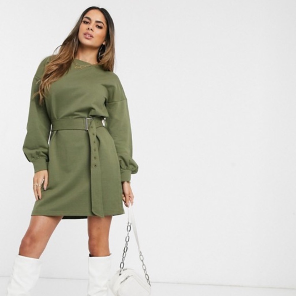 ASOS belted sweater dress
